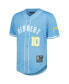 ფოტო #2 პროდუქტის Men's Justin Herbert Powder Blue Los Angeles Chargers Mesh Baseball Button-Up T-shirt