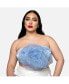 ფოტო #1 პროდუქტის Plus Size Camellia 3D Flower Strapless Top