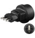 Фото #1 товара Goobay Mains Adapter Italy - Black - Type F - Type L (IT) - Straight - Straight - 250 V - 10 A