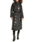 ფოტო #2 პროდუქტის Karl Lagerfeld Womens Shine Hooded Belted Puffer Coat