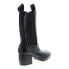 A.S.98 Collins A57202-301 Womens Black Leather Slip On Casual Dress Boots 6