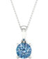 ფოტო #1 პროდუქტის Lab-Created Blue Diamond Solitaire 18" Pendant Necklace (1/3 ct. t.w.) in Sterling Silver