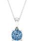 Forever Grown Diamonds lab-Created Blue Diamond Solitaire 18" Pendant Necklace (1/3 ct. t.w.) in Sterling Silver