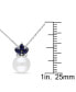 Cultured Freshwater Pearl (8-1/2mm), Sapphire (1/3 ct. t.w.) & Diamond Accent 17" Pendant Necklace in Sterling Silver