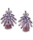 Silver-Tone Mixed Stone Fan Drop Earrings, Created for Macy's