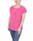 Petite Grommet Neck Knit Short Extended Sleeve Top