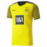 Фото #1 товара Puma Bvb Home Authentic VNeck Short Sleeve Soccer Jersey Mens Yellow 759034-01