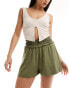 Фото #1 товара ASOS DESIGN shirred waist flippy shorts in khaki