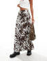 Фото #5 товара Pieces slip maxi skirt in cow print