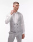 Фото #2 товара Topman slim linen blend waistcoat in grey