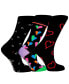 ფოტო #1 პროდუქტის Women's Boca Gift Box of Cotton Seamless Toe Premium Hearts Patterned Crew Socks, Pack of 3