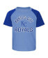 ფოტო #1 პროდუქტის Infant Boys and Girls Light Blue and Heather Gray Kansas City Royals Ground Out Baller Raglan T-shirt and Shorts Set