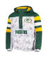 Men's White, Green Green Bay Packers Thursday Night Gridiron Raglan Half-Zip Hooded Jacket
