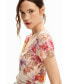 ფოტო #5 პროდუქტის Women's Floral tulle T-shirt