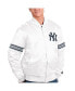 ფოტო #2 პროდუქტის Men's White New York Yankeess Power Forward Satin Full-Snap Varsity Jacket