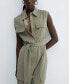 ფოტო #3 პროდუქტის Women's Pockets Detail Cargo Jumpsuit