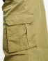 River Island Plus cargo parachute pants in khaki