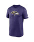Фото #3 товара Men's Purple Baltimore Ravens Legend Logo Performance T-shirt