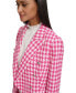 Фото #5 товара Women's Houndstooth Tweed Single-Button Blazer