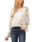 Фото #1 товара Women's Floral Print Smocked Cuff Blouse