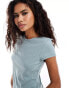 Фото #3 товара Weekday Milly super soft slim fit t-shirt in grey melange