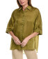 Фото #1 товара Футболка женская Lafayette 148 New York Oversized Shirt зеленая размер XS/S