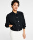 Фото #4 товара Petite Snap-Front Long-Sleeve Bomber Jacket, Created for Macy's