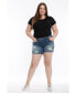 Фото #2 товара Plus Size Denim Mid Rise Shorts