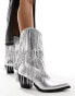 Фото #3 товара Azalea Wang Ranger tassled western boot in silver