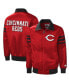 ფოტო #1 პროდუქტის Men's Red Cincinnati Reds The Captain II Full-Zip Varsity Jacket