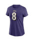 ფოტო #3 პროდუქტის Women's Lamar Jackson Purple Baltimore Ravens Player Name and Number T-shirt