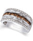 ფოტო #1 პროდუქტის Chocolatier® Men's Diamond Multi-Row Ring (1-1/3 ct. t.w.) in 14k White Gold
