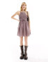 COLLUSION western shirred halter mini sun dress in washed pink