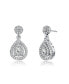 Classic White Gold Plated with Clear Cubic Zirconia Drop Earrings