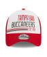 Men's White, Red Tampa Bay Buccaneers Stacked A-Frame Trucker 9FORTY Adjustable Hat