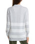 Фото #2 товара Forte Cashmere Stripe Split Neck Polo Cashmere-Blend Sweater Women's