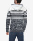 Фото #2 товара Men's Stripe Pattern Hooded Sweater