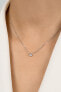 Elegant silver necklace with zircon NCL86W