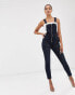 Фото #4 товара [BLANKNYC] Womens Vixe Denim Zip Front Overall Jeans size 27