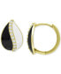 ფოტო #3 პროდუქტის Cubic Teardrop Huggie Hoop Earrings, Sterling Silver or 18K Gold over Silver