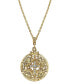 ფოტო #1 პროდუქტის 14K Gold-Dipped Crystal Writers of The Good Word Pendant Necklace 24"