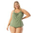 Ultra Fit Bra Sized Underwire Tankini A-Line Shapewear Swimsuit Top, Green 38D