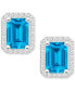 ფოტო #9 პროდუქტის Amethyst (2 ct. t.w.) & Diamond (1/5 ct. t.w.) Halo Stud Earrings in Sterling Silver (Also in Citrine, Garnet, Peridot, & Blue Topaz)