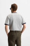 T-SHIRT WITH CONTRASTING RIBBED TRIMS