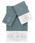 Фото #1 товара Textiles Turkish Cotton Monica Embellished Towel 3 Piece Set - Dark Gray