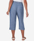 Фото #2 товара Petite Blue Bayou Pull On Chambray Capri Pants