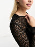 Фото #7 товара Stradivarius slim fit lace shirt in black