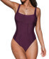 Фото #1 товара Women's Atlantis Square Neck Tummy Control One-Piece