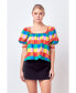 Women's Square neckline Puff Sleeve Top