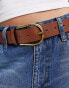 ASOS DESIGN waist and hip half moon jeans belt in tan